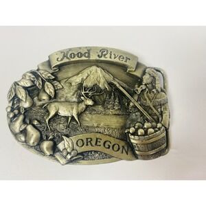 Hood River Oregon‎ 1981 Siskiyou Limited Edition Belt Buckle Deer Mountains